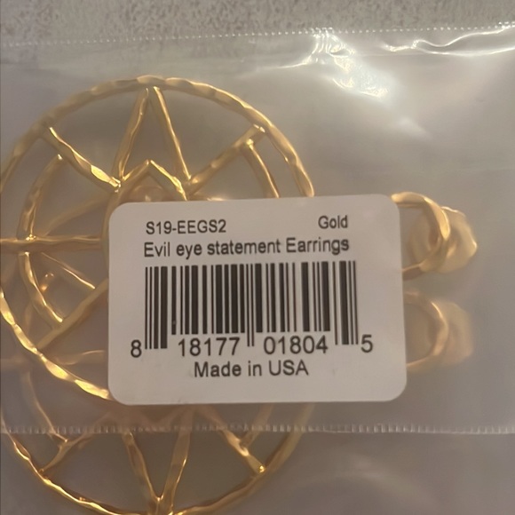 BNWT NEST EVIL EYE GOLD PLATED EARRINGS - Picture 3 of 8